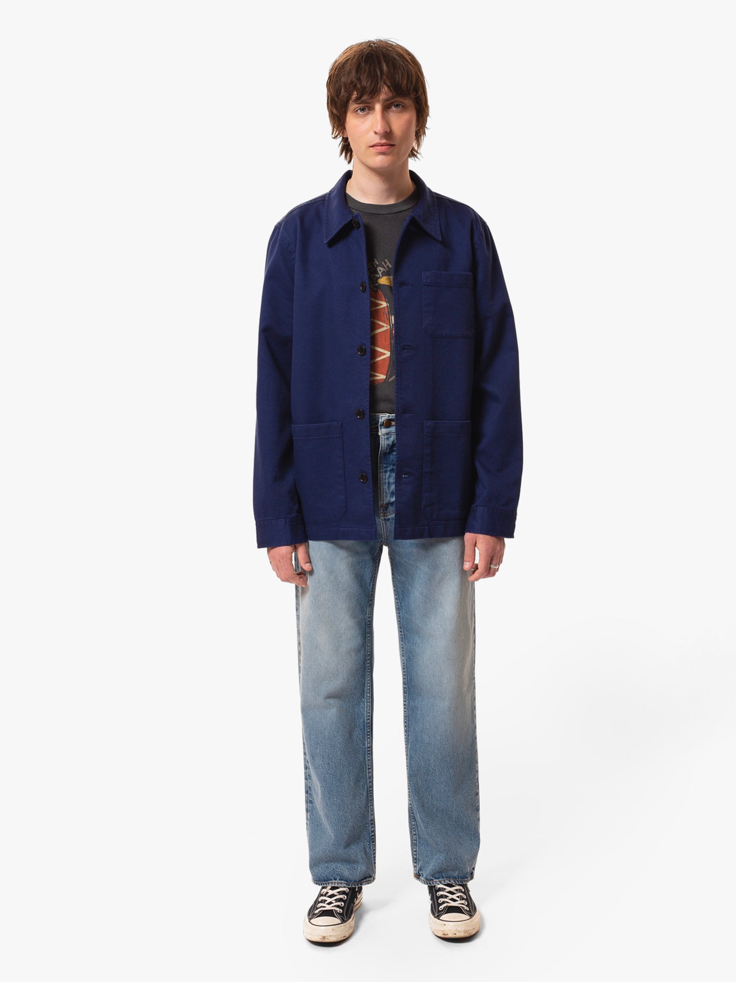 Barney Worker Jacket Mid Blue 160676B83-05