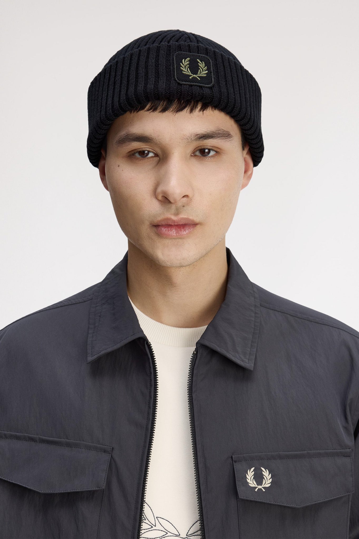 Fred Perry - COTTON RIBBED BEANIE - Black