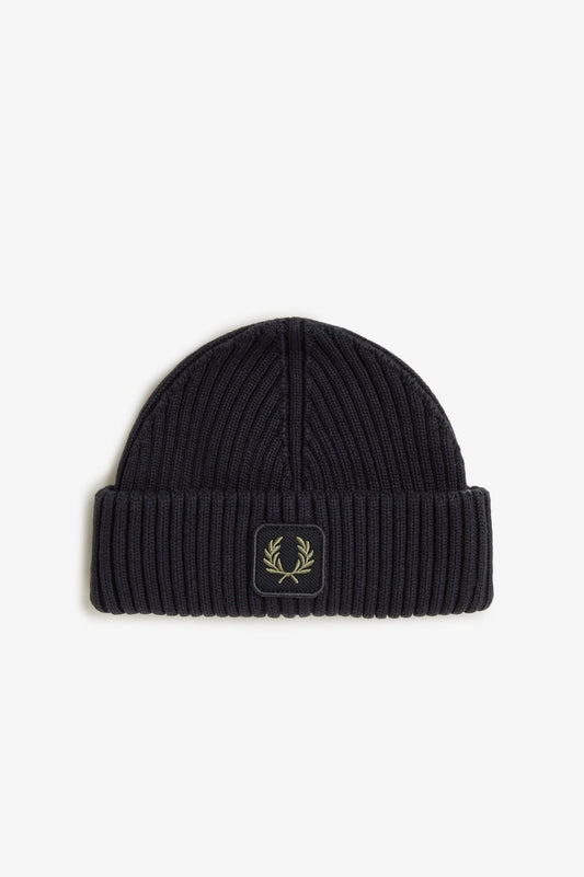 Fred Perry - COTTON RIBBED BEANIE - Black