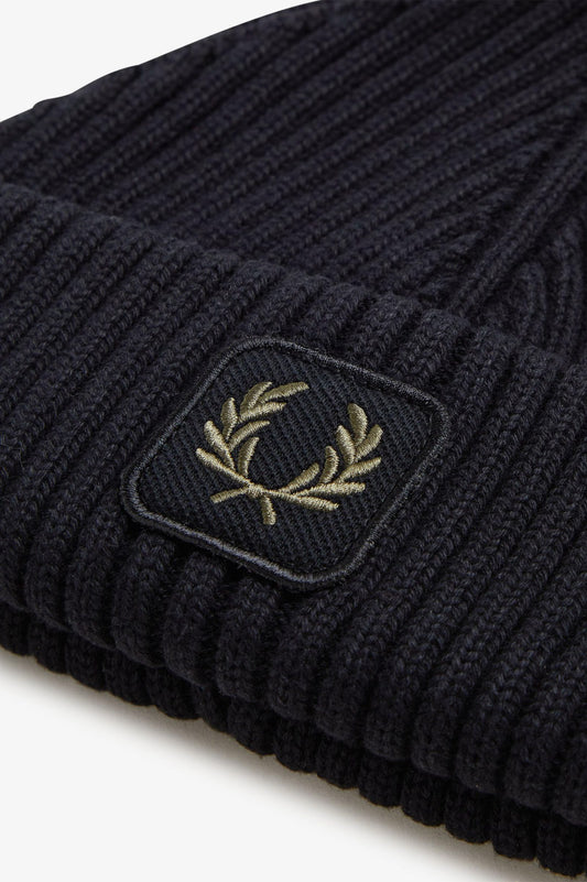Fred Perry - COTTON RIBBED BEANIE - Black