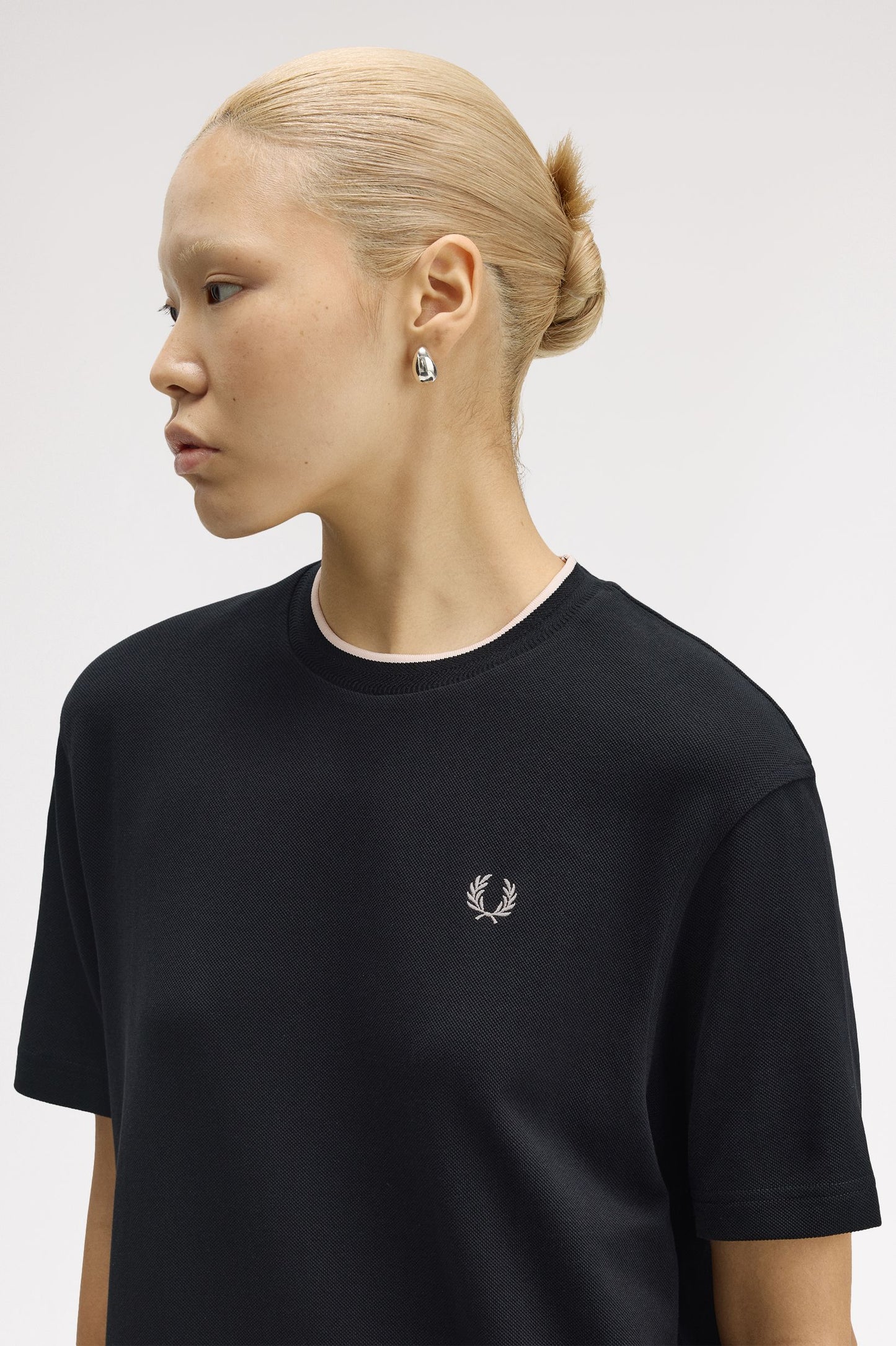 Fred Perry - TIPPED PIQUE T-SHIRT DRESS - Black
