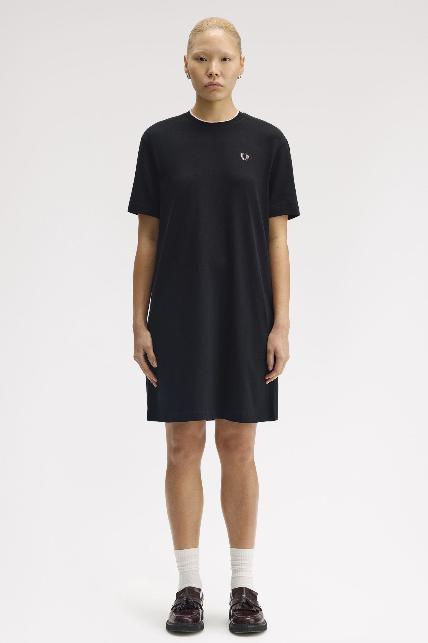 Fred Perry - TIPPED PIQUE T-SHIRT DRESS - Black