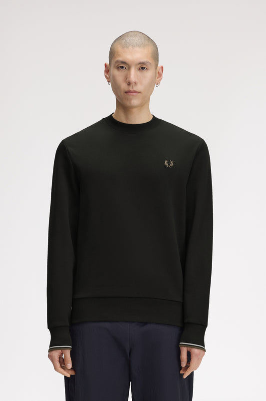 Fred Perry_CREW NECK SWEATSHIRT_Grün
