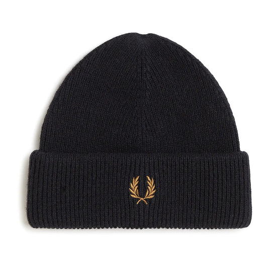 Fred Perry_Classic Wool Beanie_ C3306_Schwarz