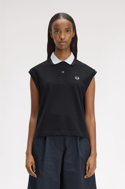 Fred Perry - MESH COLLAR POLO SHIRT - Black