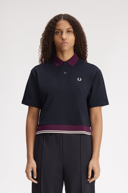 Fred Perry - CONTRAST HEM POLO SHIRT - Navy