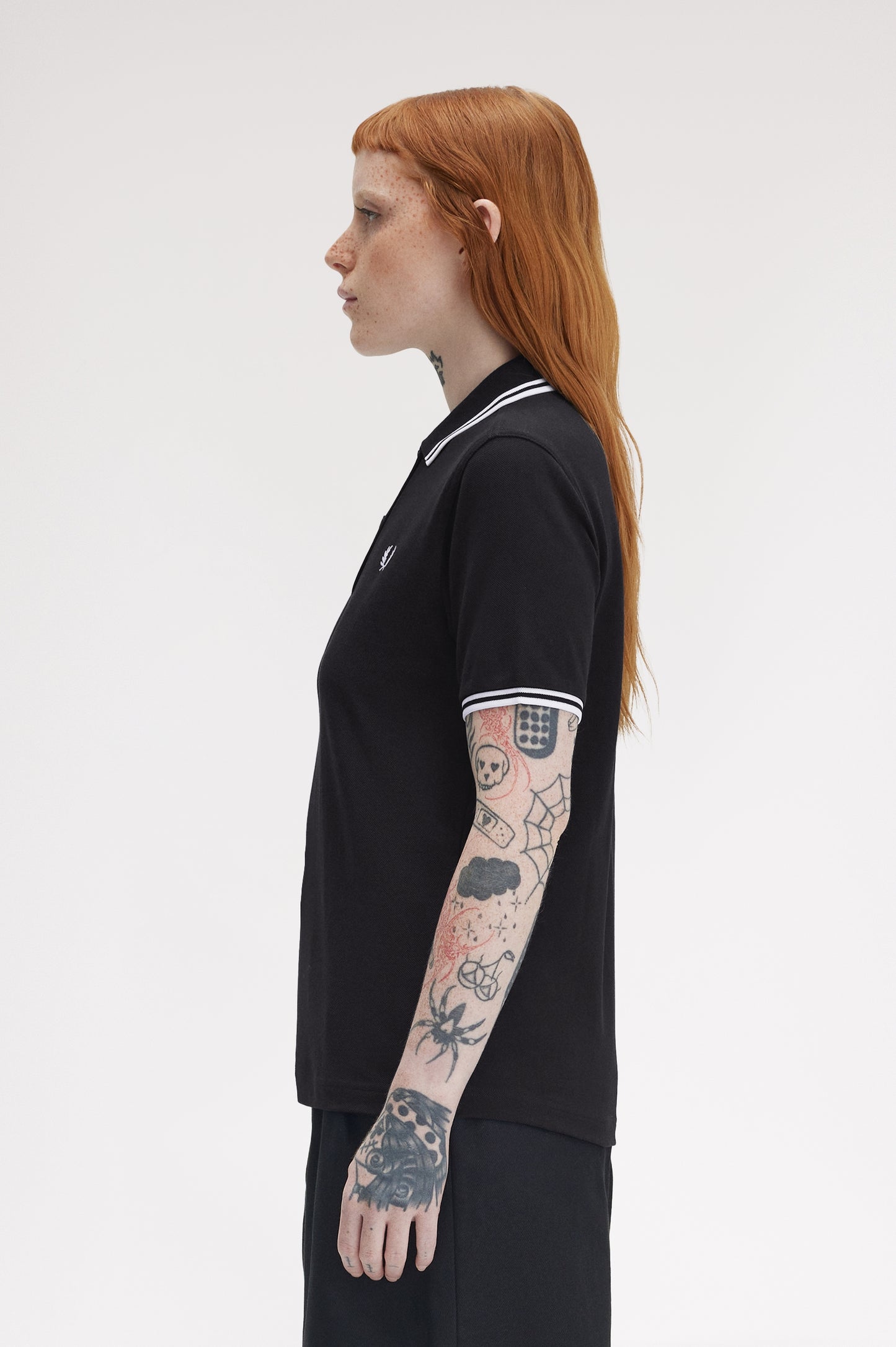 Fred Perry - W' TWIN TIPPED POLO SHIRT - Black