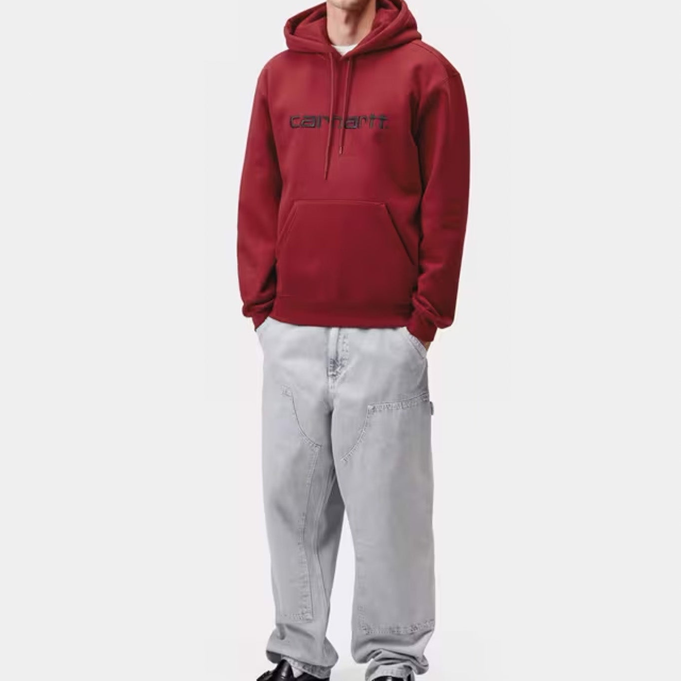 Carhartt WIP - HOODED CARHARTT SWEAT - Scarlet/Graphite