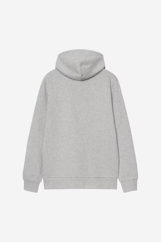Carhartt WIP - HOODED SCRIPT EMBROIDERY SWEATSHIRT - Grey Heather / White