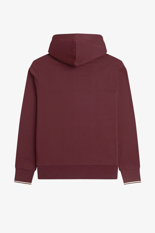 Fred Perry - HOODED ZIP TROUGH - Oxblood/Ecru