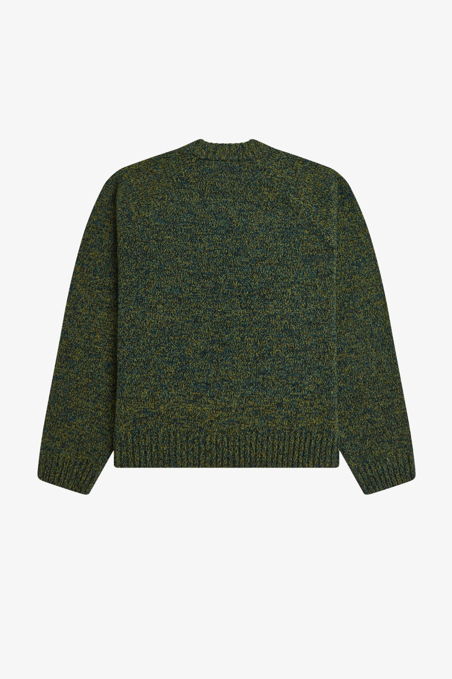 Fred Perry - TWISTED MARL MOCK NECK JUMPER - Tennisball Yellow/Dark Petrol/Black