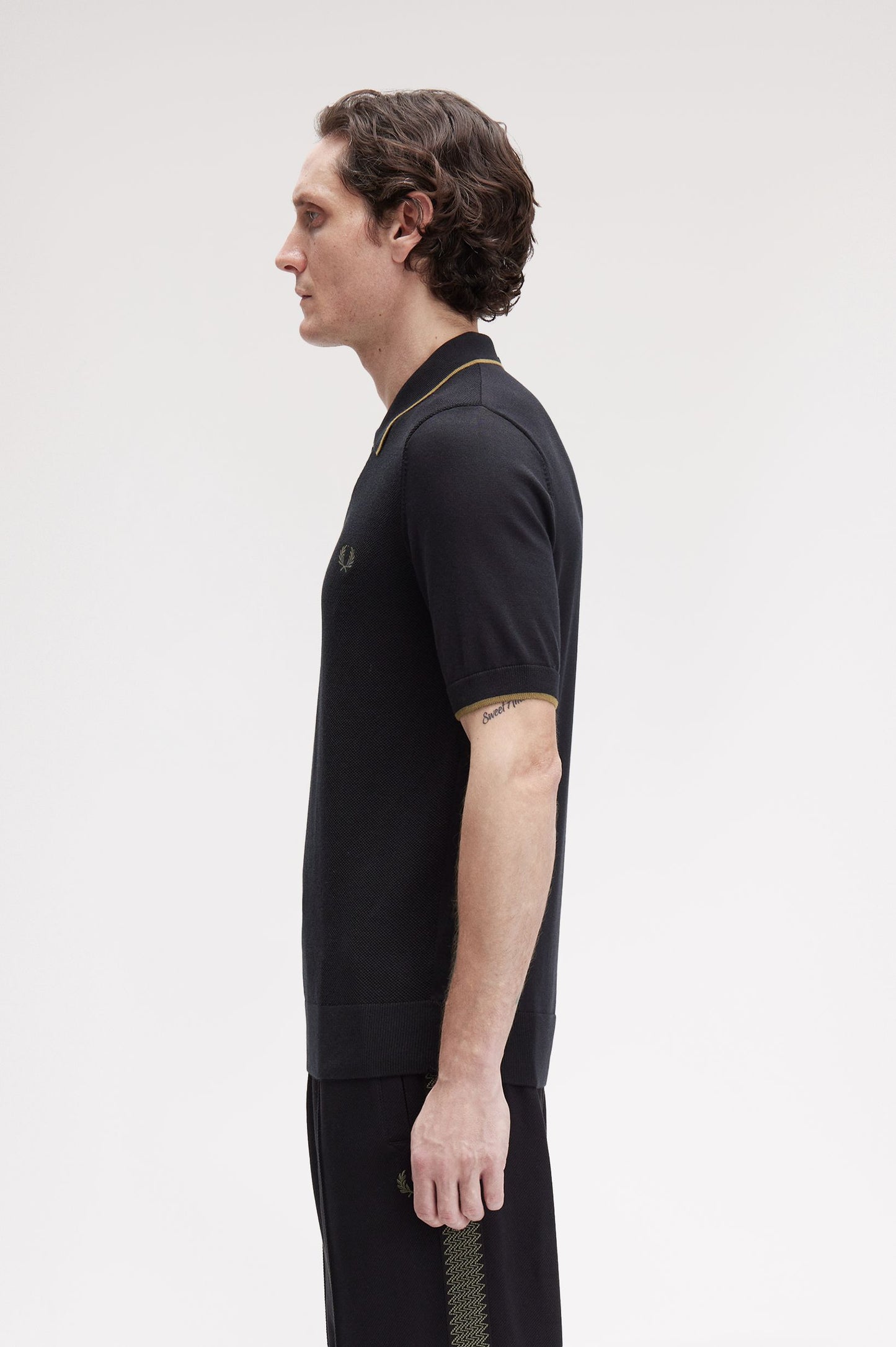 Fred Perry - PIQUÈ STRICKHEMD - Black