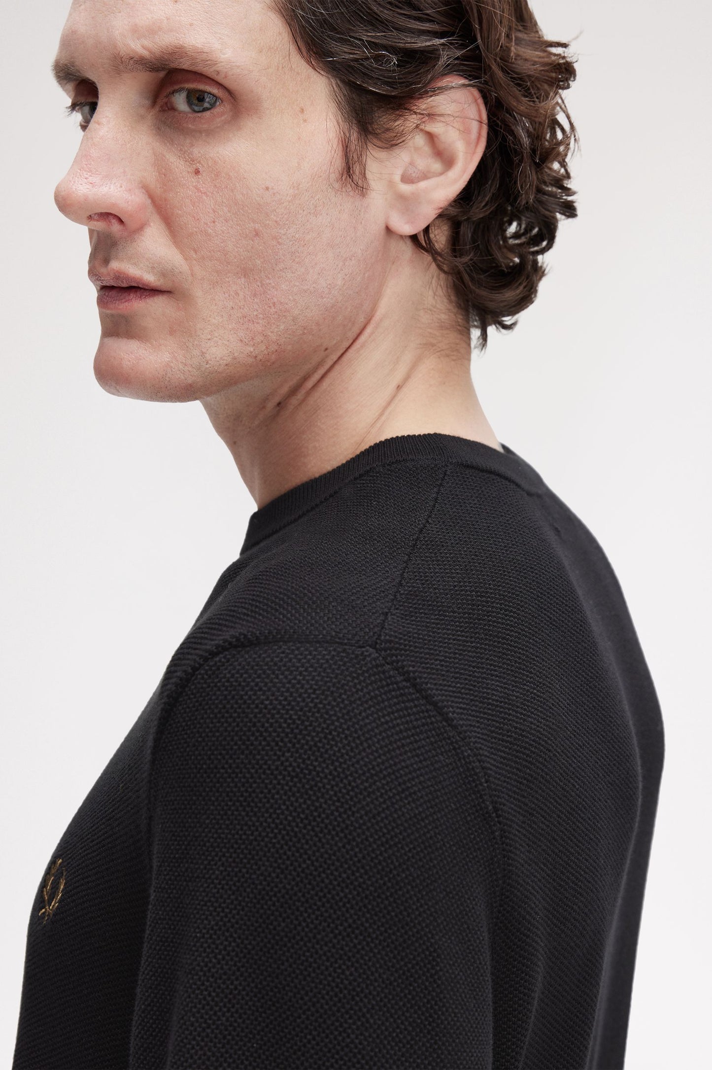 Fred Perry PIQUE STITCH JUMPER - Black