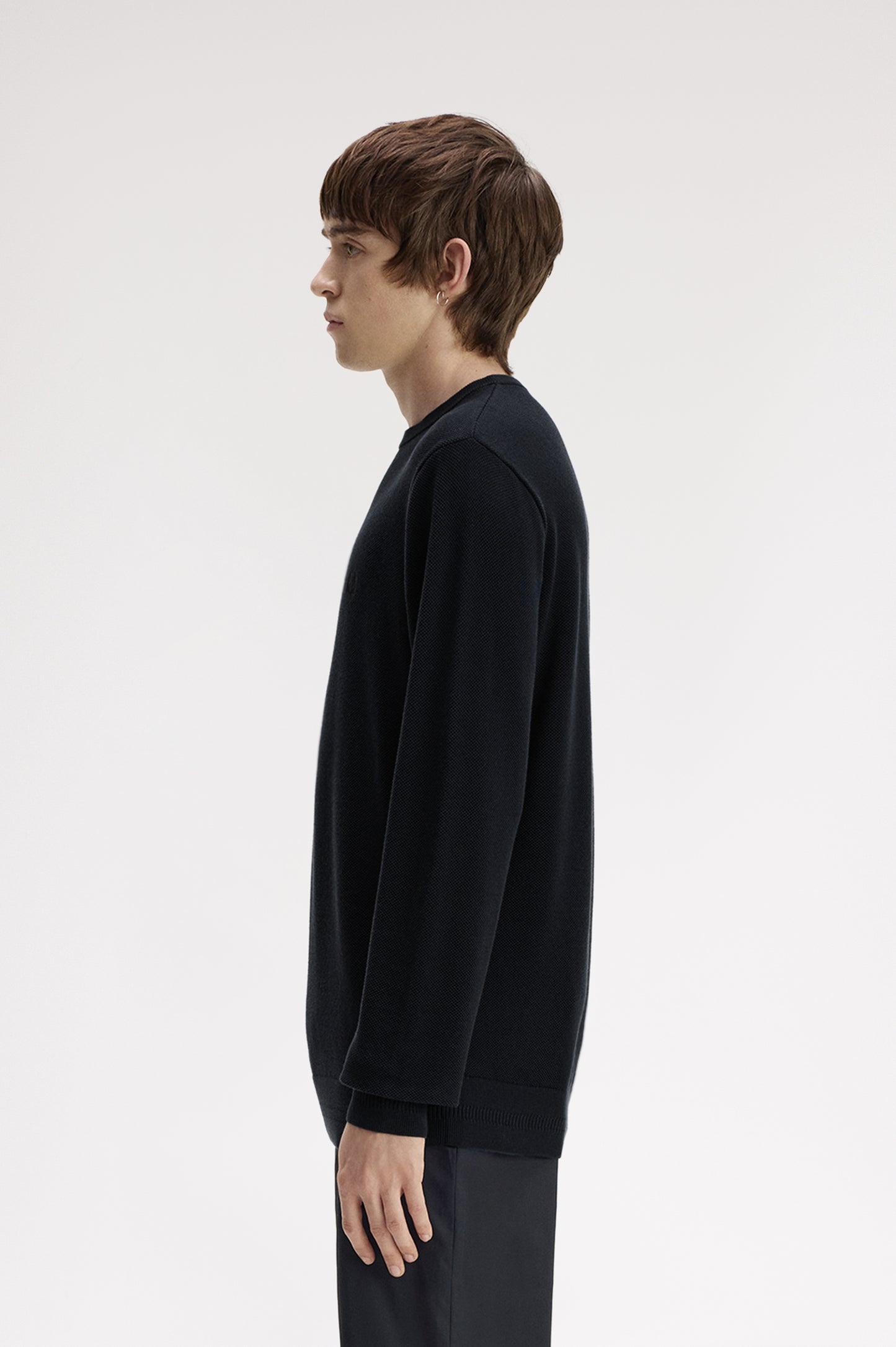 Fred Perry - PIQUE STITCH JUMPER - Navy