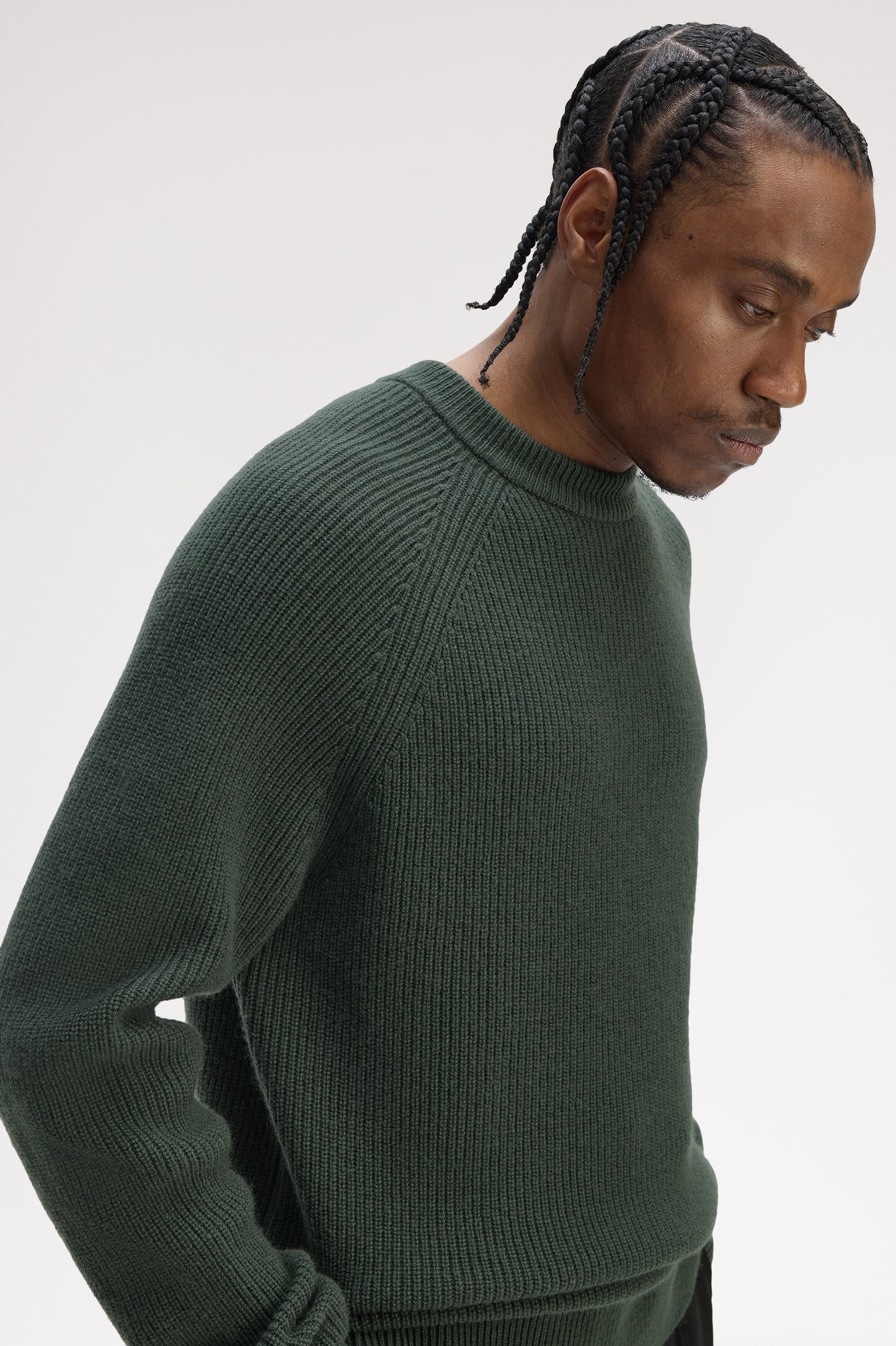 Fred Perry - LAMBSWOOL RAGLAN JUMPER - Court Green