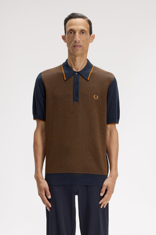 Fred Perry - TONIC WAFFLE KNITTED SHIRT - Navy