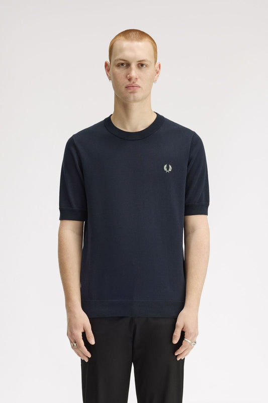 Fred Perry - SUPIMA COTTON KNITTED T-SHIRT - Navy