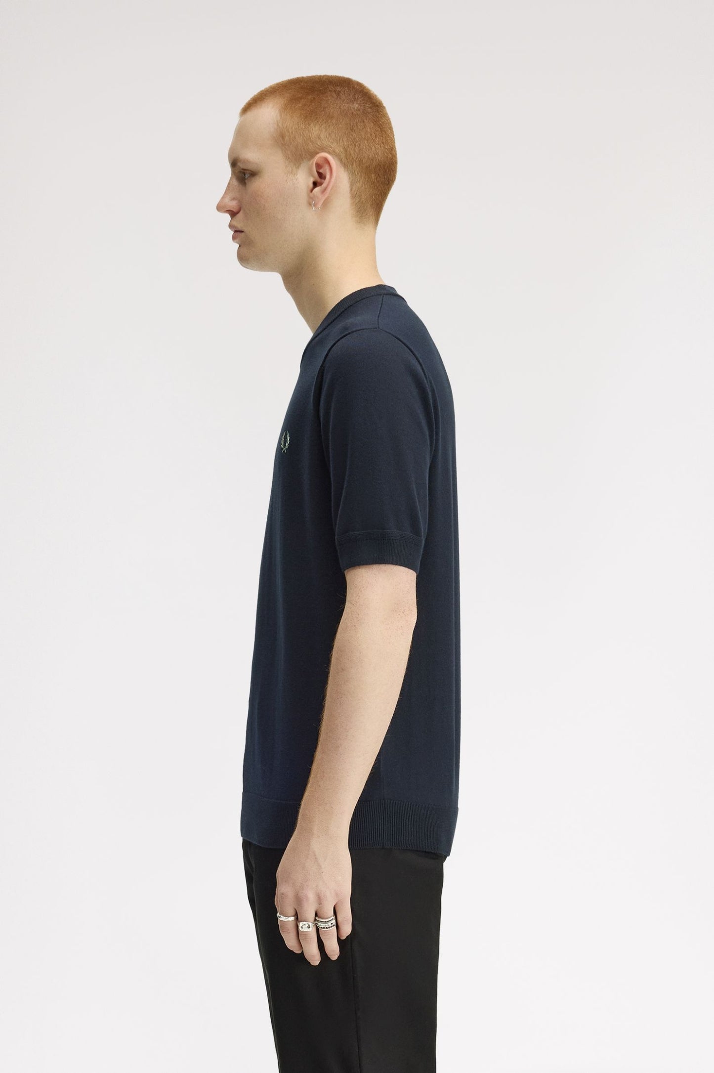 Fred Perry - SUPIMA COTTON KNITTED T-SHIRT - Navy