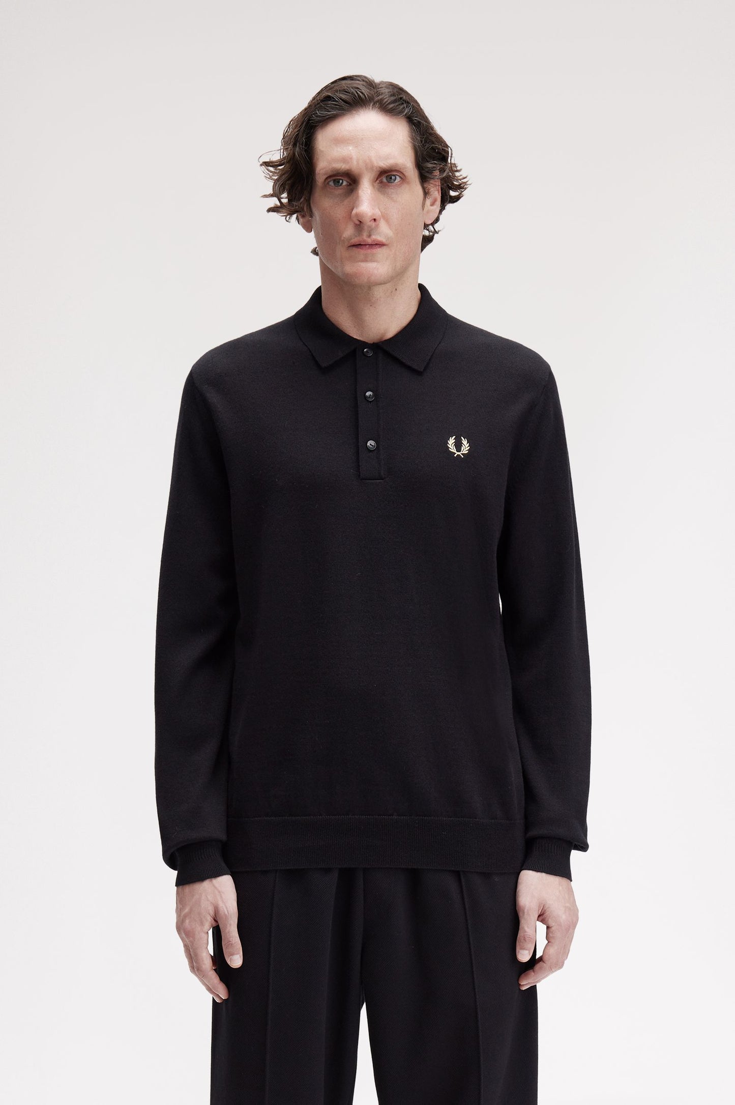 Fred Perry - CLASSIC KNITTED SHIRT - Black