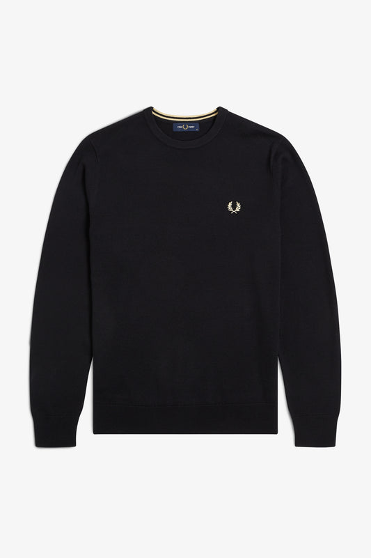 Fred Perry - CLASSIC CREW NECK JUMPER - Black