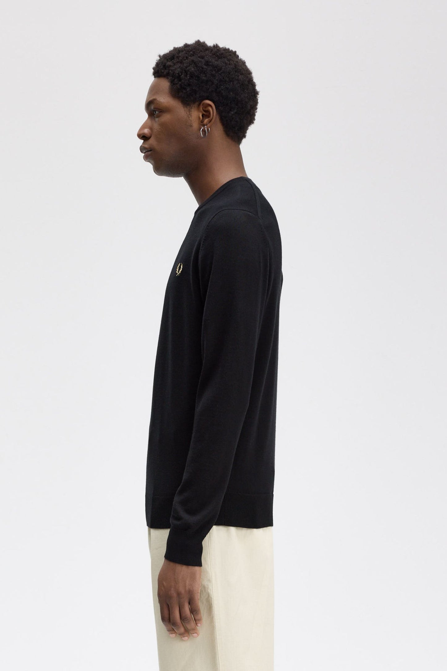 Fred Perry - CLASSIC CREW NECK JUMPER - Black