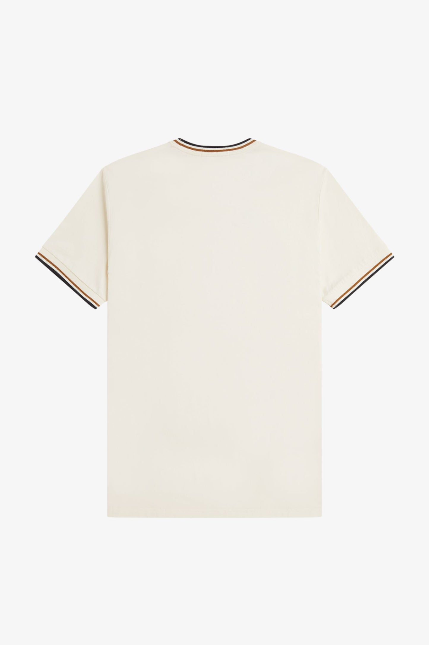 Fred Perry - TWIN TIPPED T-SHIRT - Ecru/Dark Caramel/Black