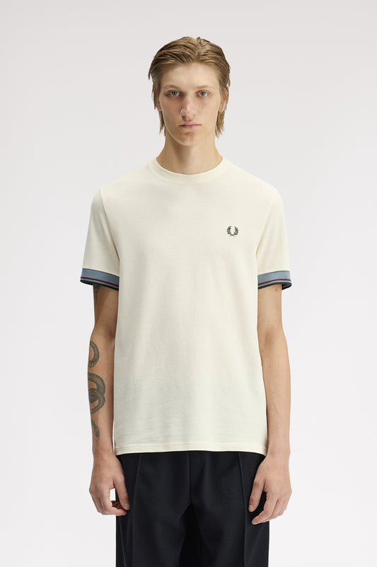 Fred Perry - TWIN TIPPED CUFF T-SHIRT - Ecru