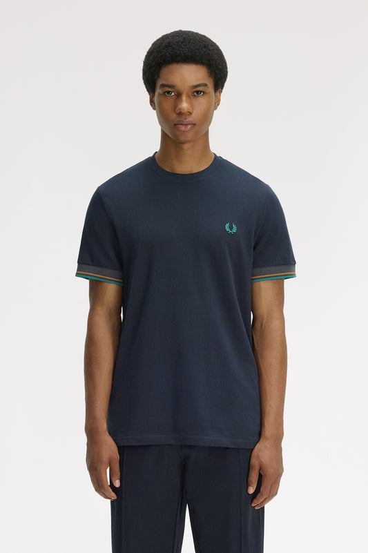 Fred Perry - TWIN TIPPED CUFF T-SHIRT - Navy