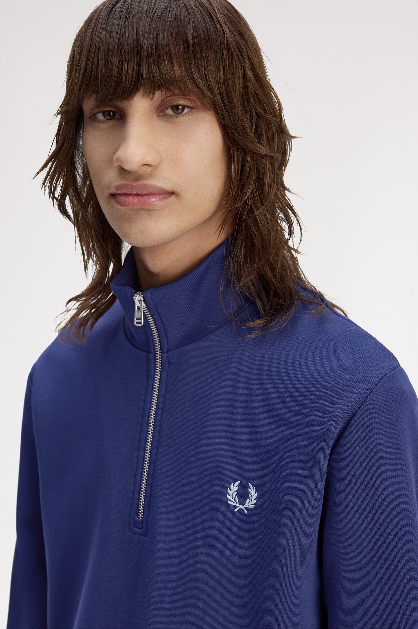 Fred Perry - HALF ZIP SWEATSHIRT - Frenchnavy/Champions Gold/Stockport Blue