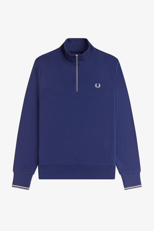 Fred Perry - HALF ZIP SWEATSHIRT - Frenchnavy/Champions Gold/Stockport Blue