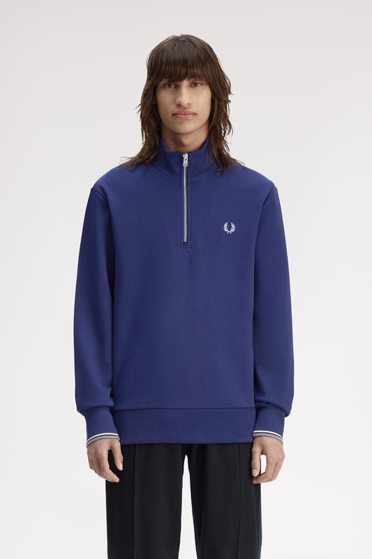 Fred Perry - HALF ZIP SWEATSHIRT - Frenchnavy/Champions Gold/Stockport Blue