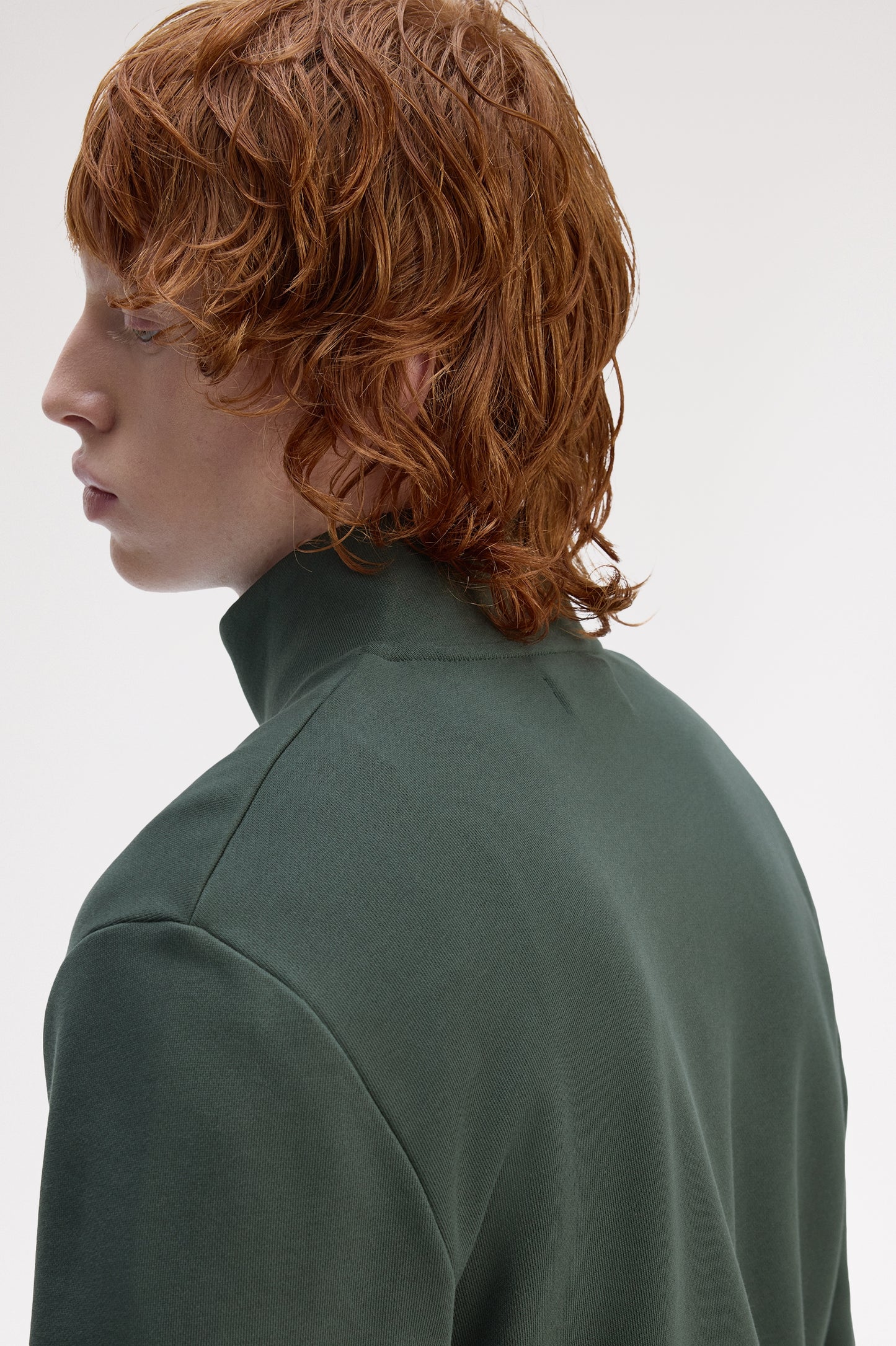 Fred Perry - HALF ZIP SWEATSHIRT - Courtgreen/Snowhite/Navy