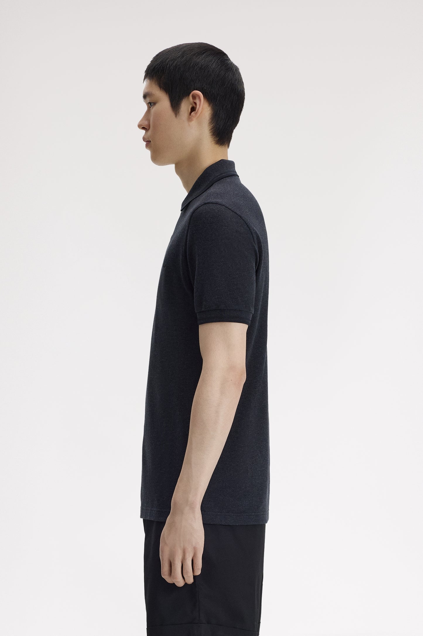 Fred Perry - TWIN TIPPED FRED PERRY SHIRT - Charcoal Marl/Black