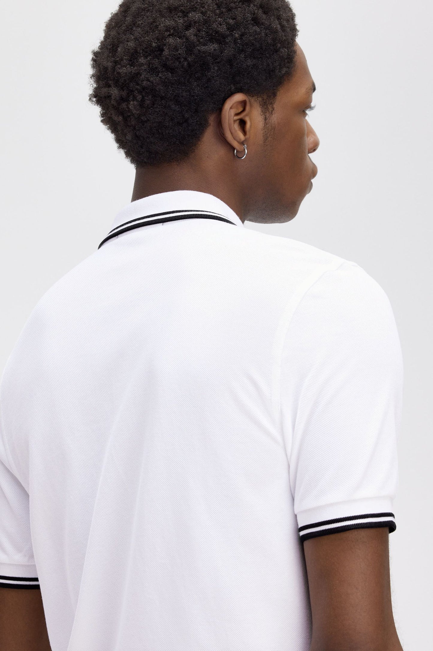Fred Perry - TWIN TIPPED POLO SHIRT - White/Black/Black