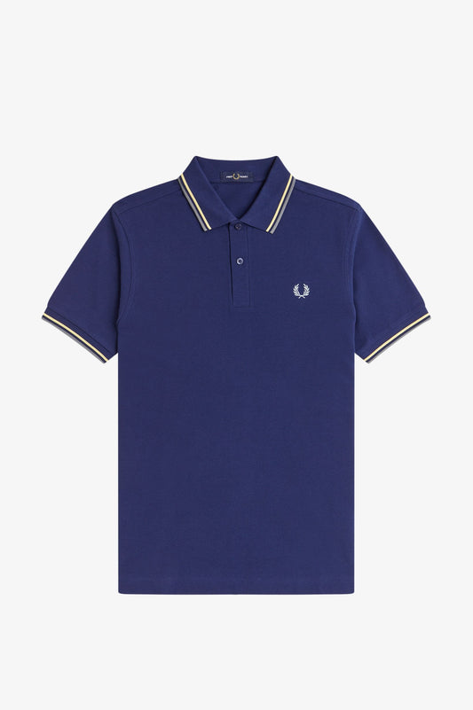 Fred Perry - TWIN TIPPED POLO SHIRT - Frenchnavy/Champions Gold/Stockport Blue