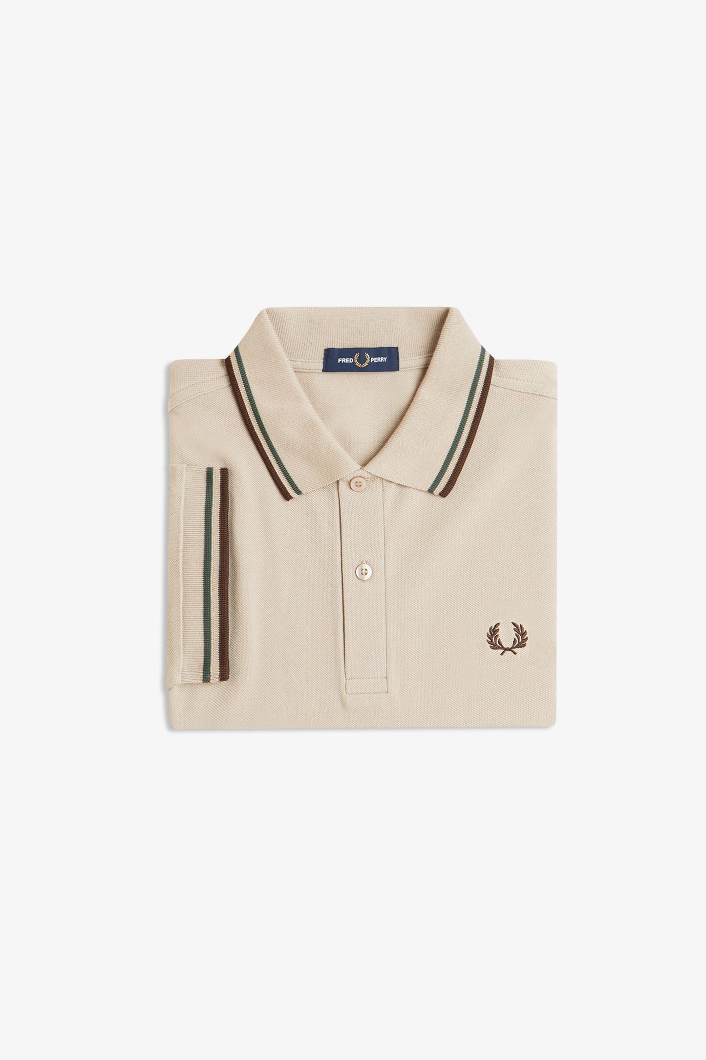 Fred Perry - TWIN TIPPED POLO SHIRT - Warmoat/Courtgreen/Browntobacco
