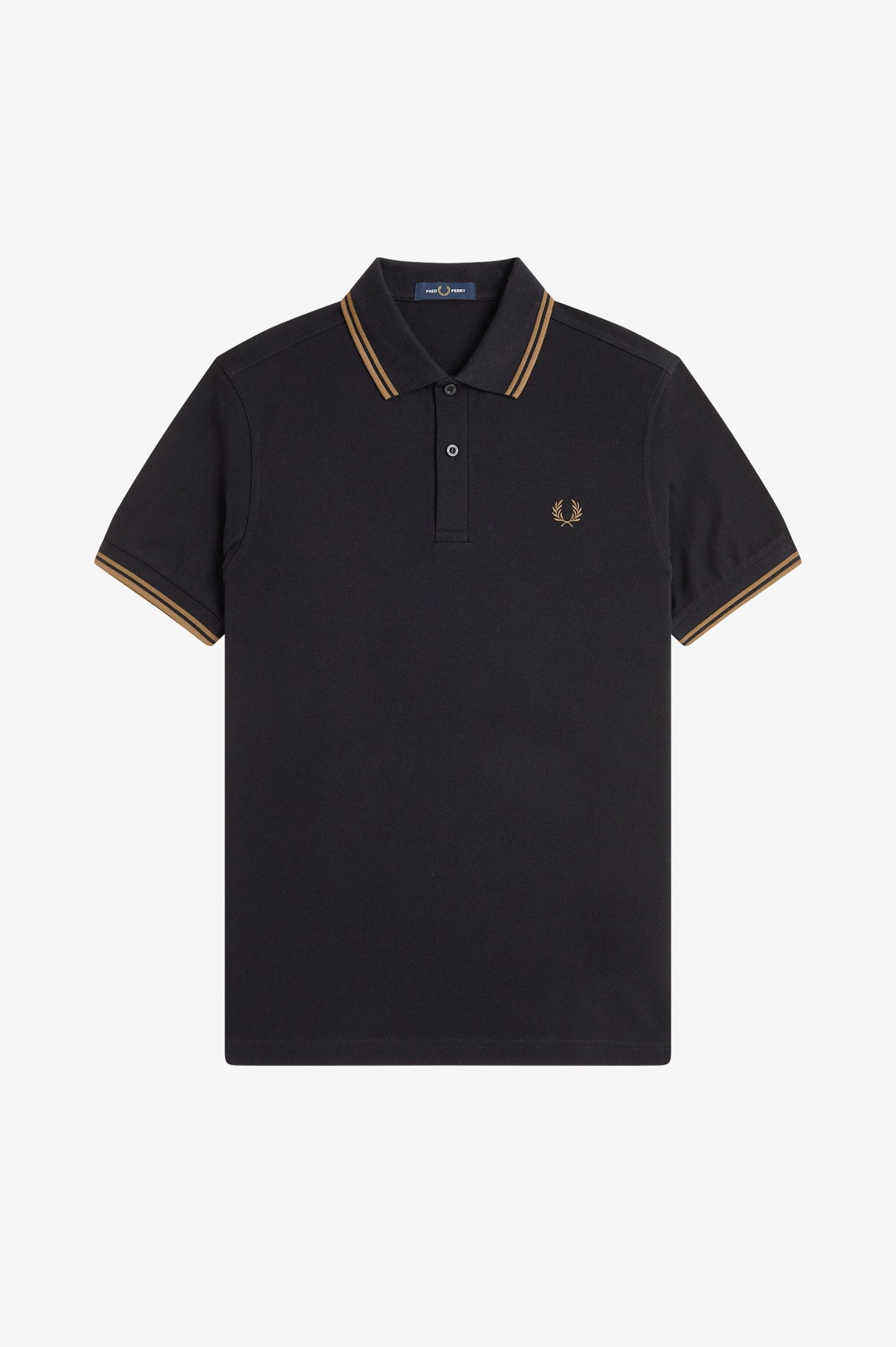Fred Perry - TWIN TIPPED POLO SHIRT - Black/Shaded stone