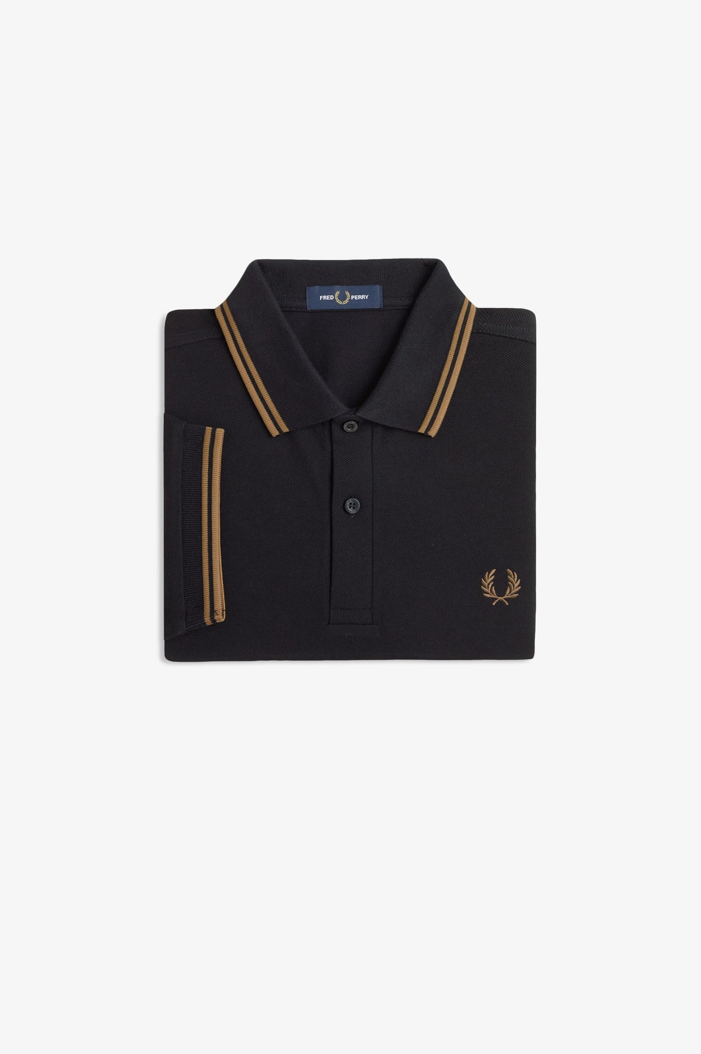 Fred Perry - TWIN TIPPED POLO SHIRT - Black/Shaded stone
