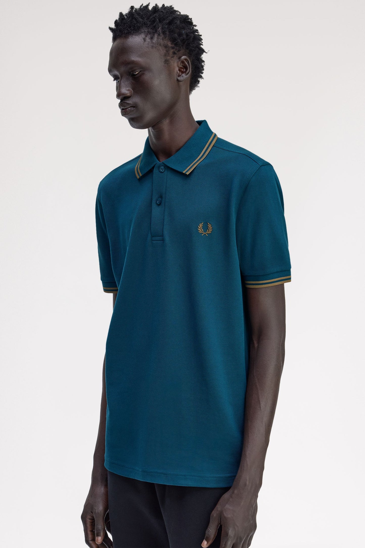 Fred Perry - TWIN TIPPED POLO SHIRT - Dark Petrol/Shaded Stone