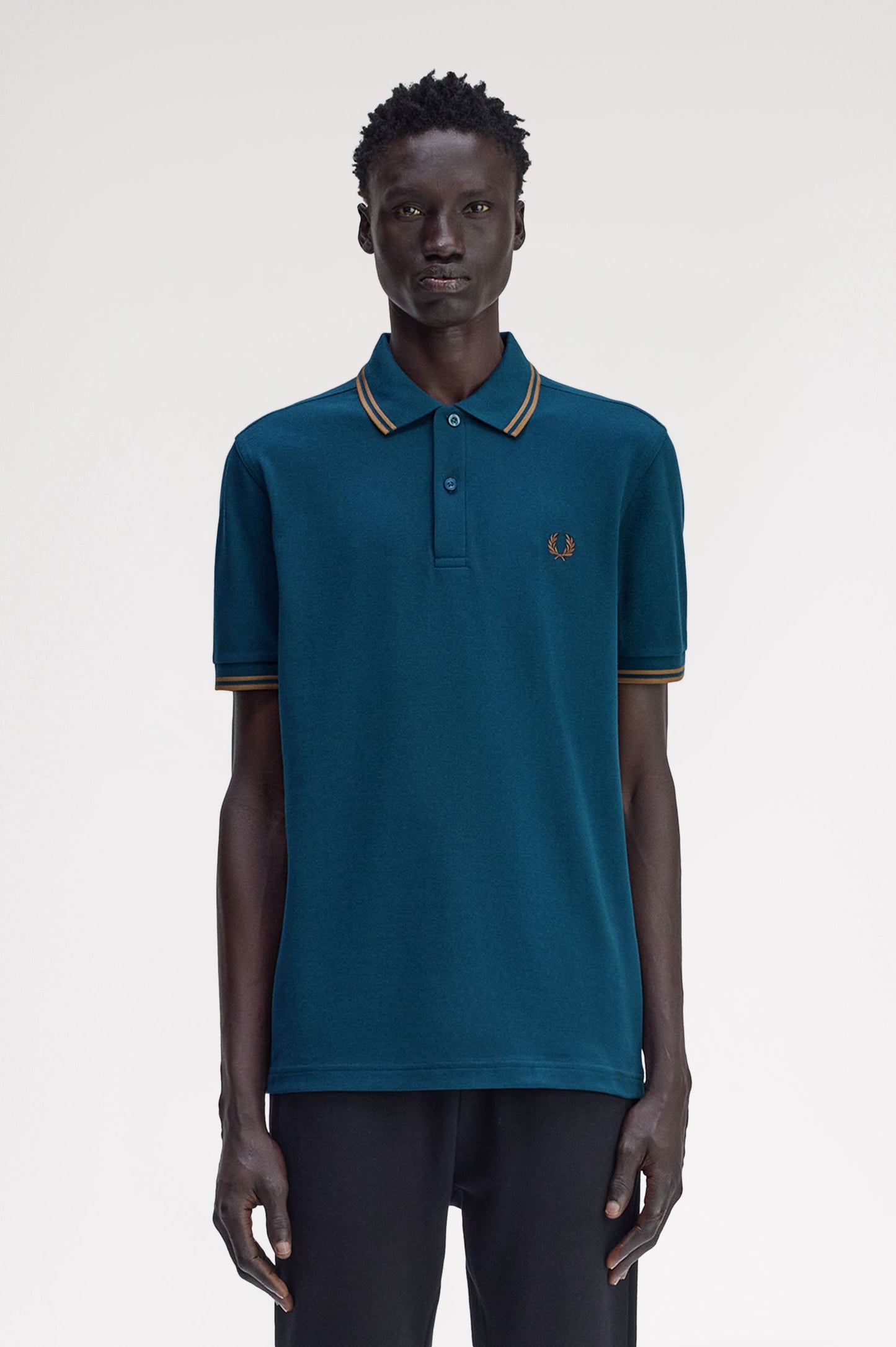 Fred Perry - TWIN TIPPED POLO SHIRT - Dark Petrol/Shaded Stone