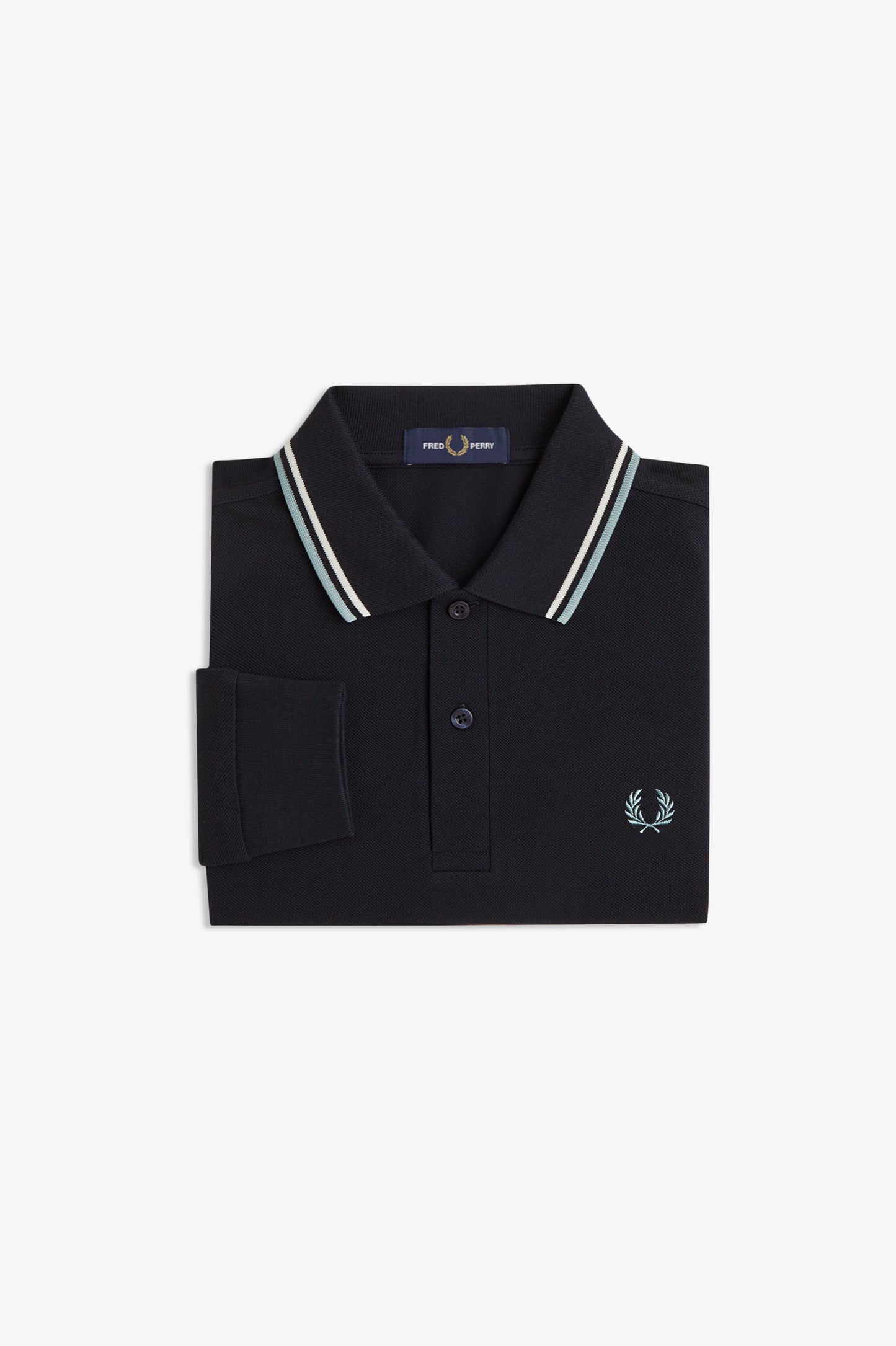 Fred Perry - LS TWIN TIPPED POLO SHIRT - Navy/Ecru/Silverblue