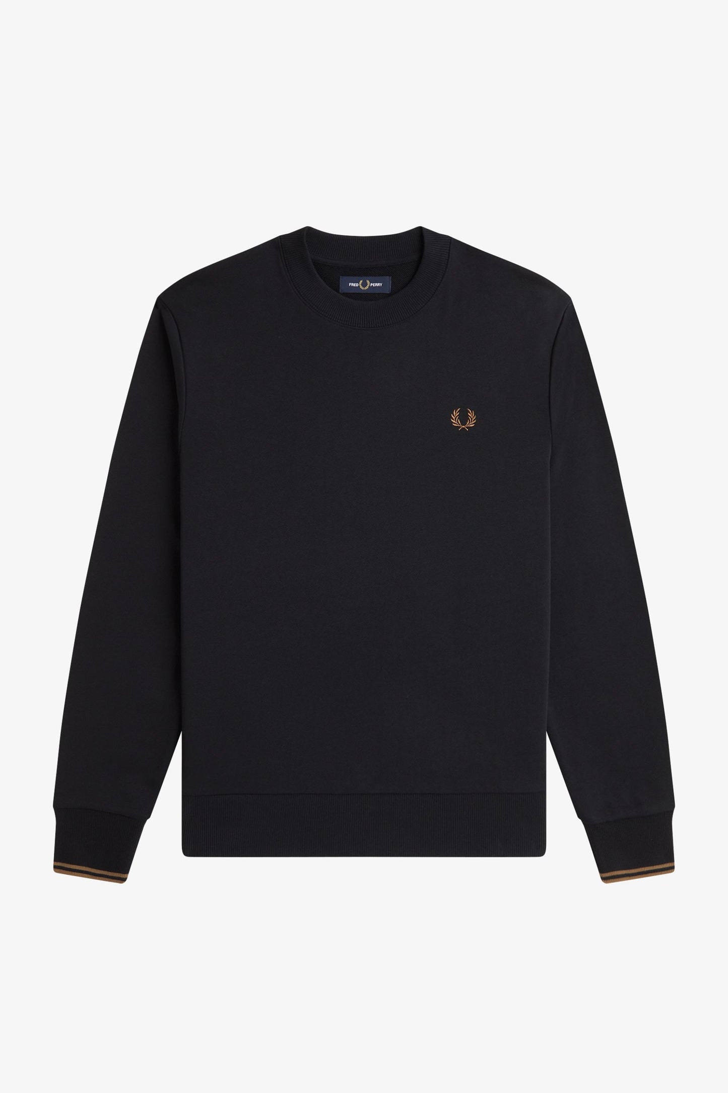 Fred Perry - CREW NECK SWEATSHIRT - Black/Shadedstone