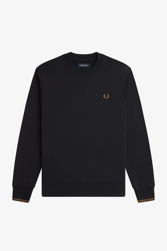 Fred Perry - CREW NECK SWEATSHIRT - Black/Shadedstone