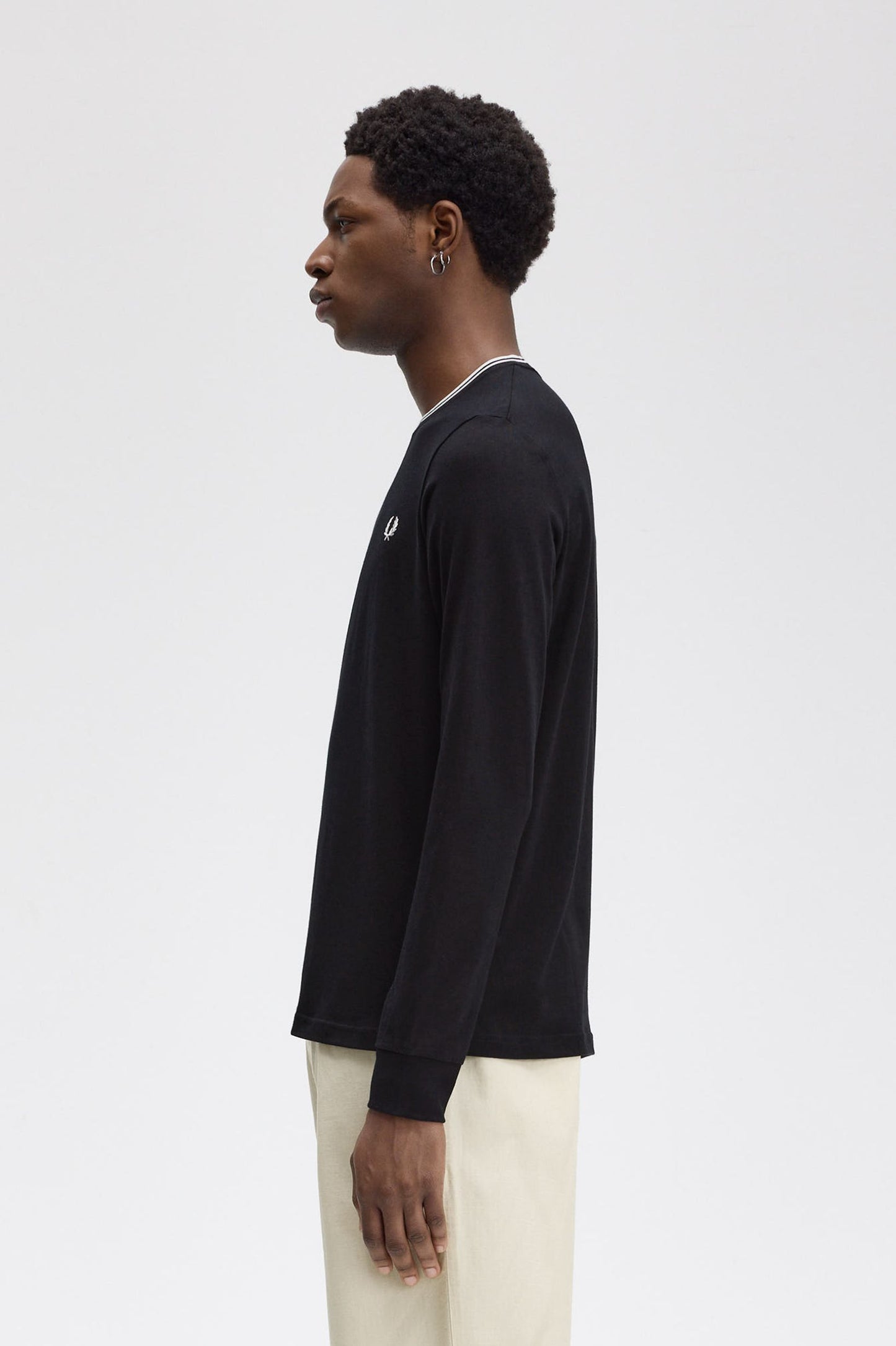 Fred Perry - LS TWIN TIPPED T-SHIRT - Black