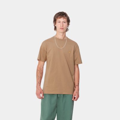 Carhartt WIP - CHASE T-SHIRT - Peanut/Gold
