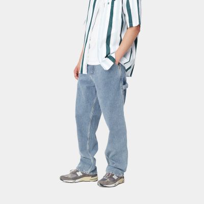 Carhartt WIP - SINGLE KNEE PANT - Blue (Stone Bleached)