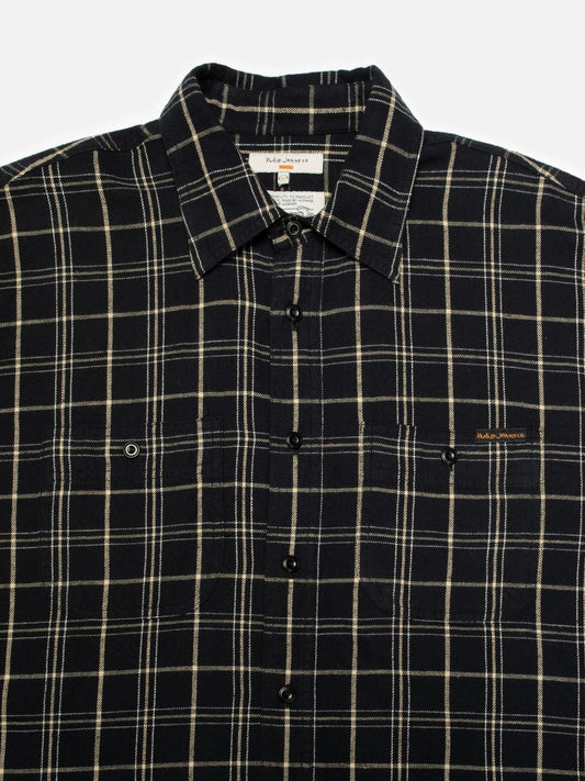 Nudie Jeans - JULIAN WORKER SHIRT CHECKED - Black
