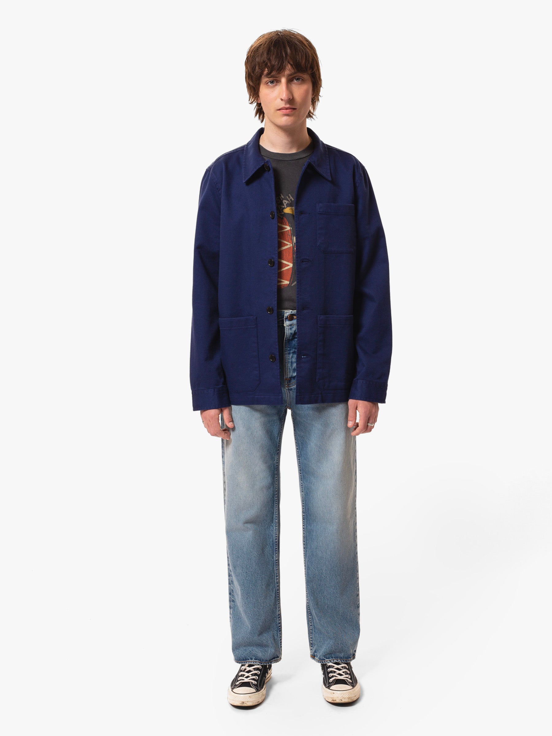 Barney Worker Jacket Mid Blue 160676B83-05