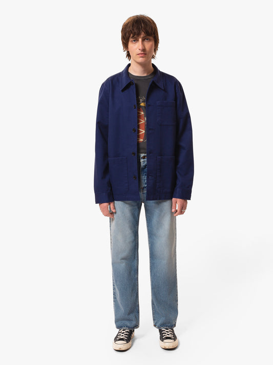Barney Worker Jacket Mid Blue 160676B83-05