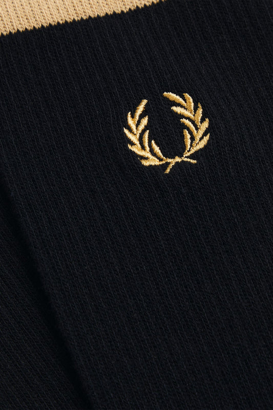 Fred Perry - TIPPED SPORT SOCKS - Black/Champagne